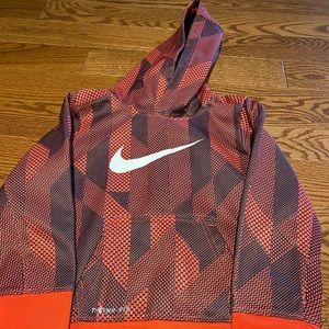 Nike Boys Orange Pattern Hoodie US4